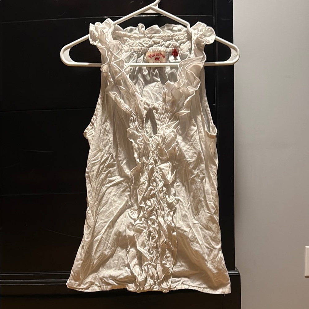 Parasuco White Ruffled Blouse